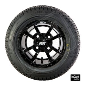 Golf Cart 10" Stormtrooper Black Tyre and Rim Package